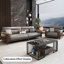 Canapé modulaire gris en similicuir
