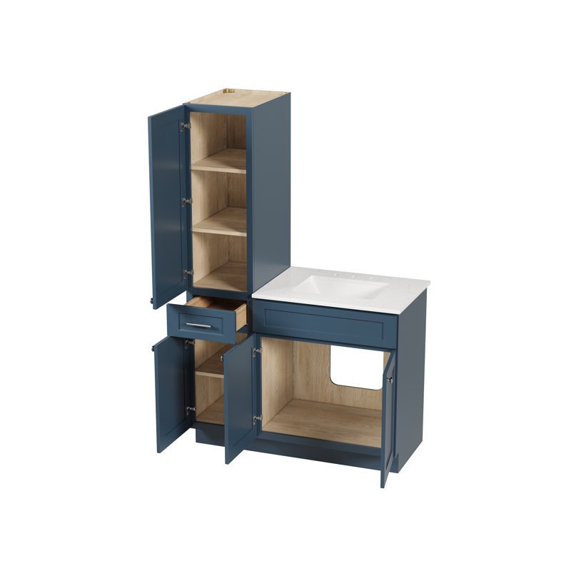 Ensemble de meuble-lavabo simple 45 po Disar, Bleu