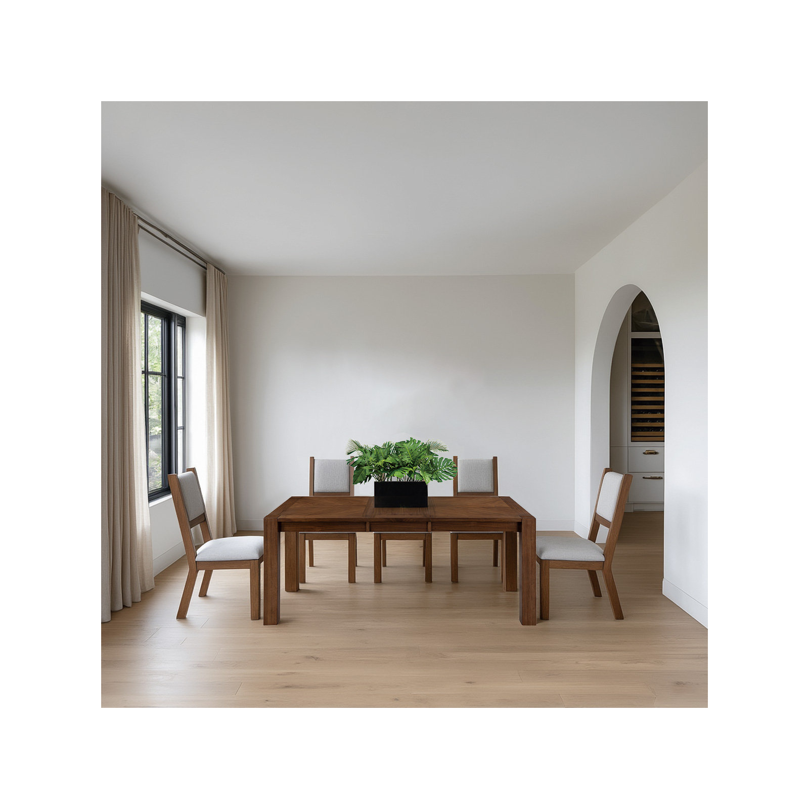 Brooklyn Solid Wood Rectangular Dining Table, Brown