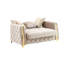 Moderne taupe 3 salon avec chaise rembourrée de mousse et coussins de dossier serrés