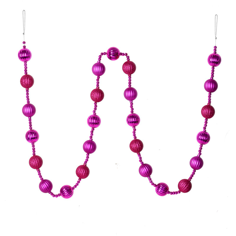 Ornement guirlande 6 pi Oaklee, Fuchsia