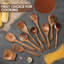 Ensemble d'ustensiles de cuisine 12 pièces, ensemble d'ustensiles de cuisine en bois