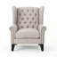 Chaise d'appoint touffetée de style antique avec garniture décorative, durable et élégante pour tout salon