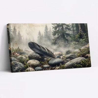 Ensemble de 1 tableau sur toile « Plume de forêt »