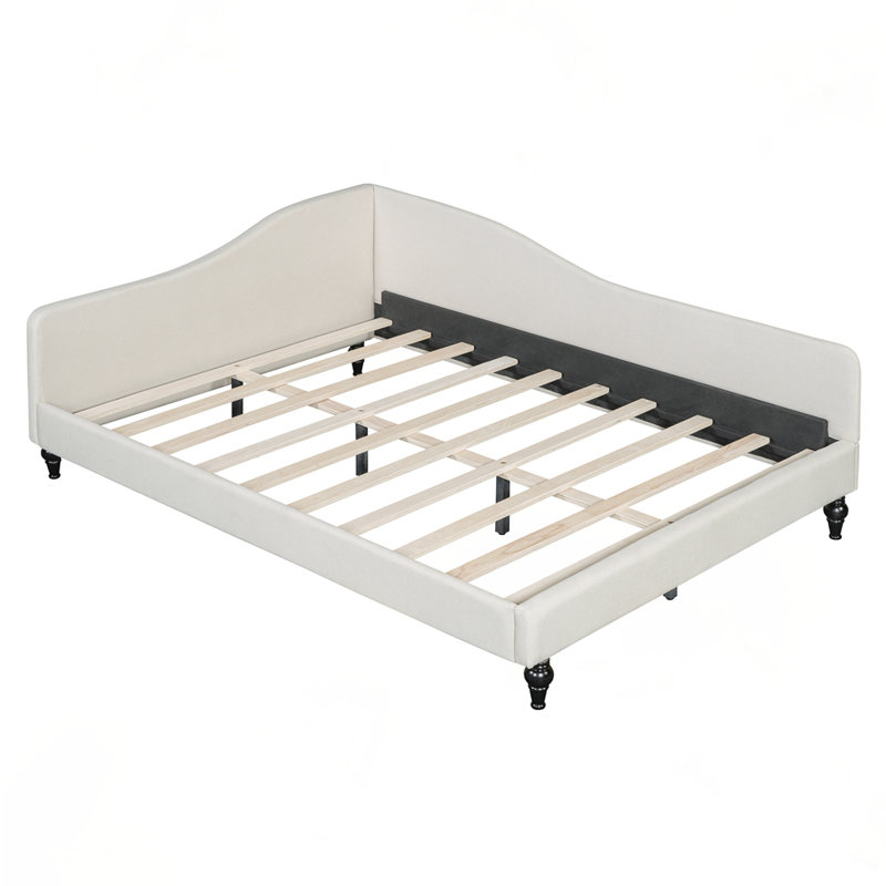 L-Shaped Linen Daybed, Beige, Full