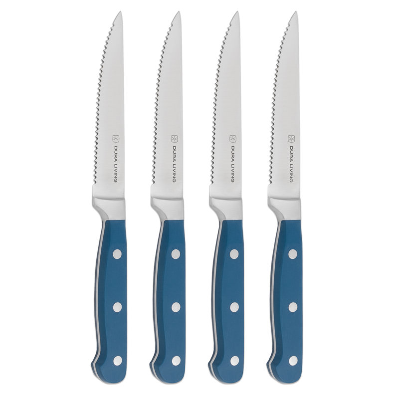 Ensemble de 8 couteaux à steak en acier inoxydable Dura Living (ensemble de 8), Bleu royal