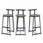 Ensemble de 3 tabourets de bar à hauteur de comptoir avec dossier et chaises sans accoudoirs pour îlot de cuisine-557058514