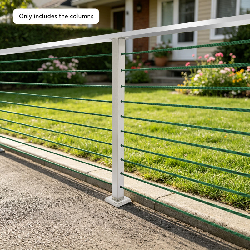 Cable Railing Post, Cable Handrail Post, Level Drilled Railing Post, Silver