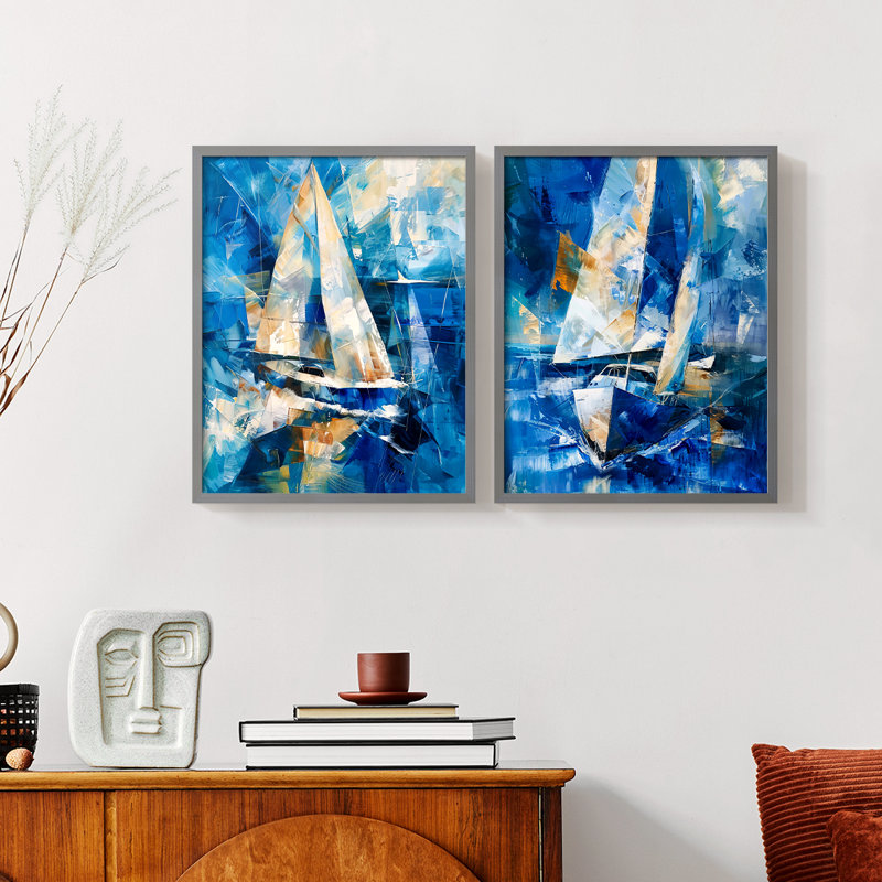 NAUTICAL Series CLxxviii - reproduction encadrée de qualité supérieure - prête à être accrochée - aucun clou requis - aucun clou requis
