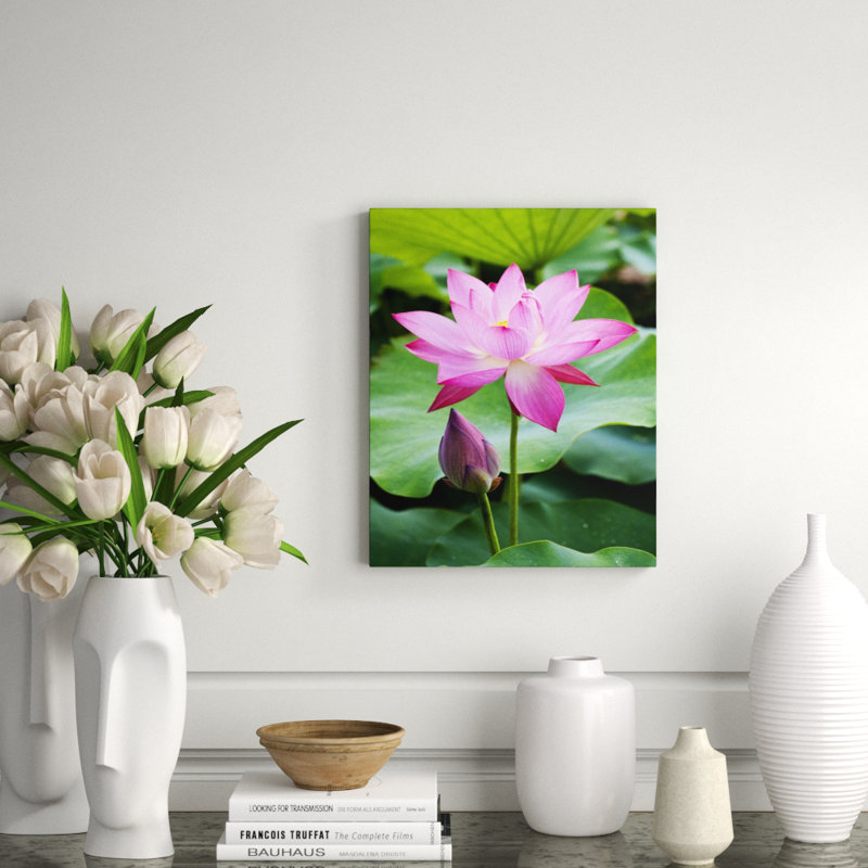 Purple Lotus Flower Bloom Print, 20" H x 16" W x 1.5" D