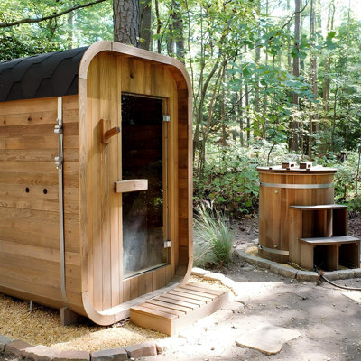 Sauna extérieur pour 2 personnes en pruche traité à la chaleur