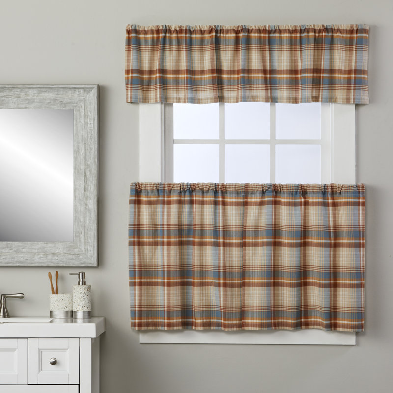 Amber Plaid Light-Filtering Rod Pocket Valance
