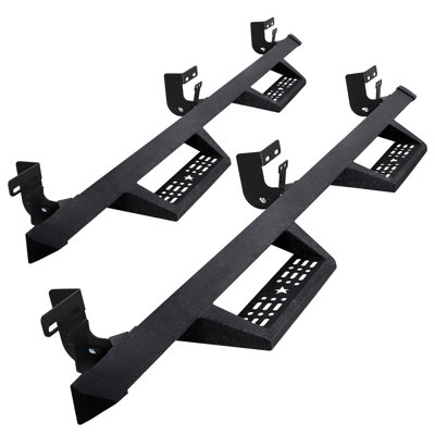 Marchepieds robustes de 5 pouces pour la cabine de l'équipage Ram 1500 2009-2018 Ram 2500 3500 2010-2026 Ram 1500 Classic 2019-2024 Acier au carbone triangulaire texturé noir antidérapant capacité de 500 lb boulonné