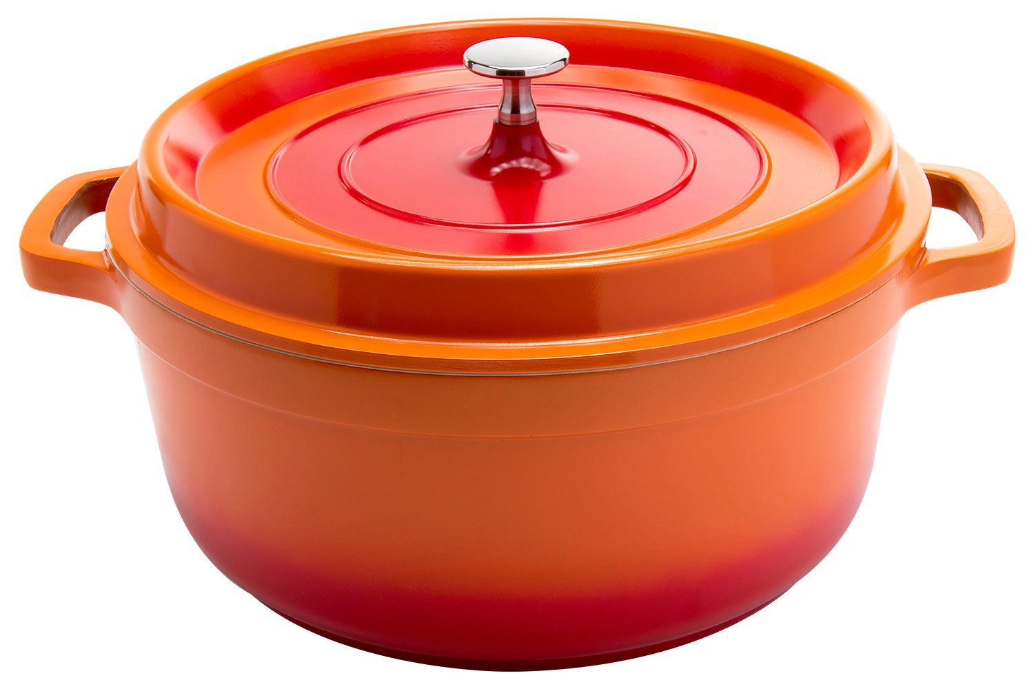 6 qt. Oval Cast Aluminum Nonstick Dutch Oven in Orange with Lid
