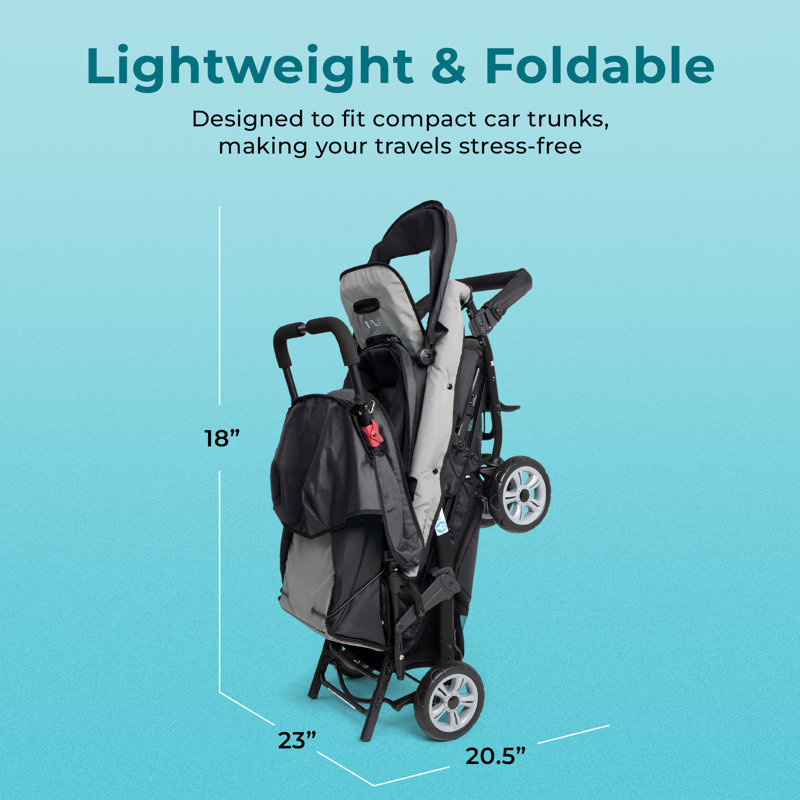 Poussette 3 places avec auvent Gaggle Compass, Noir / gris