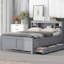 Lit plateforme avec tête de lit, USB, lit gigogne simple et 3 tiroirs (lit)-270569384-270569429