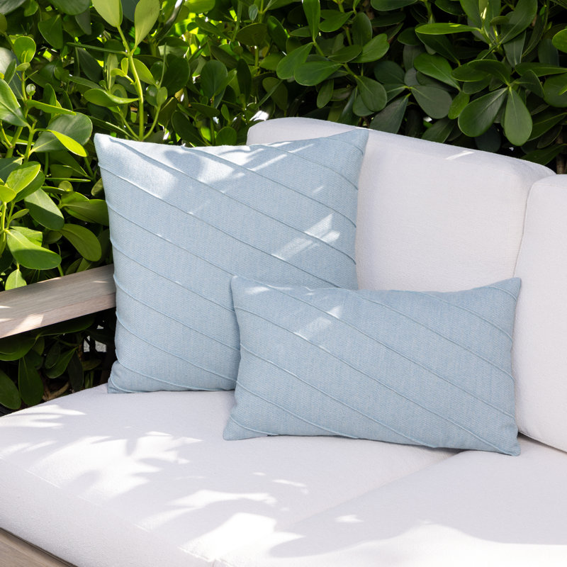 Uplift Sunbrella® Indoor/Outdoor Pillow Cover & Insert by Elaine Smith, 20" H x 20" W, Square, Blue