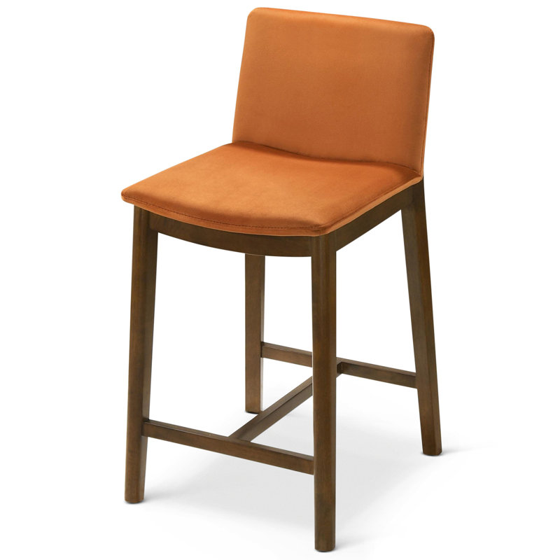 Vimala Upholstered Counter Stool, Orange
