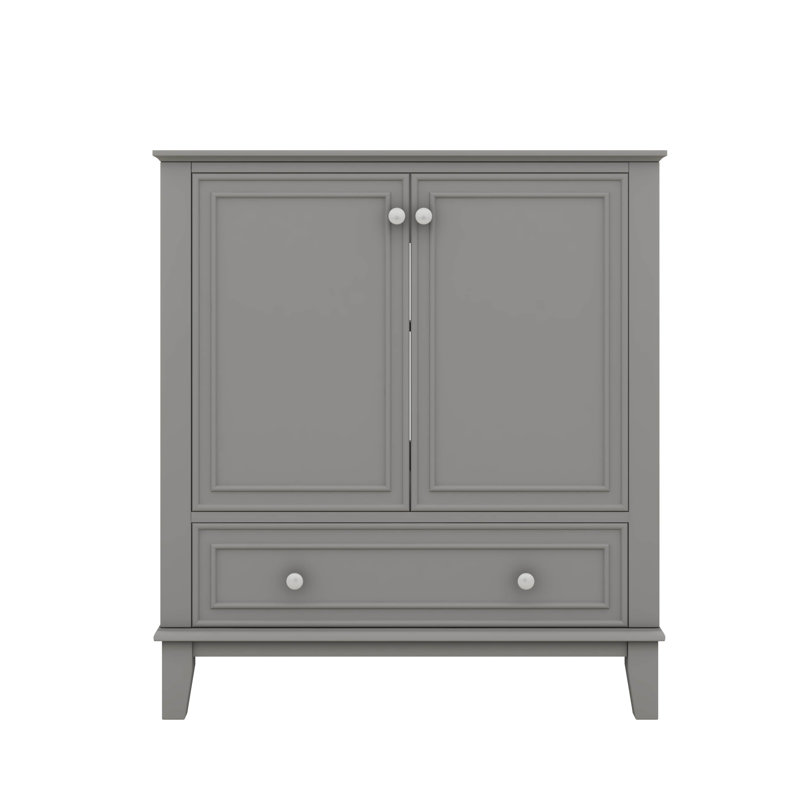 Base de meuble-lavabo polyvalent avec armoire à tiroirs et tiroir multifonctionnels de 30 pouces, Gris