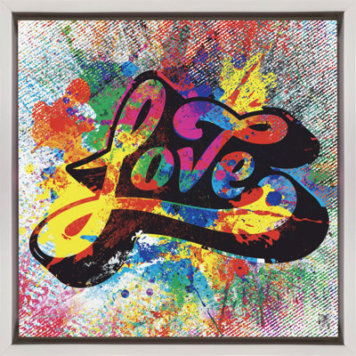 Art mural «Love» dans un cadre flottant blanc