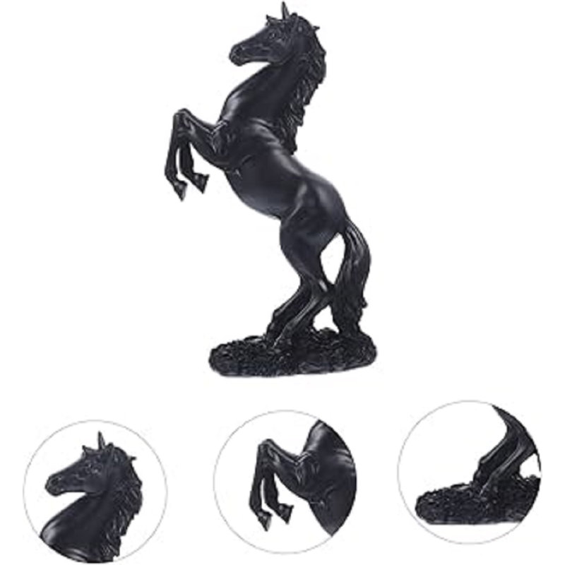 Modern Flying Horse Statue For Home Décor, Black
