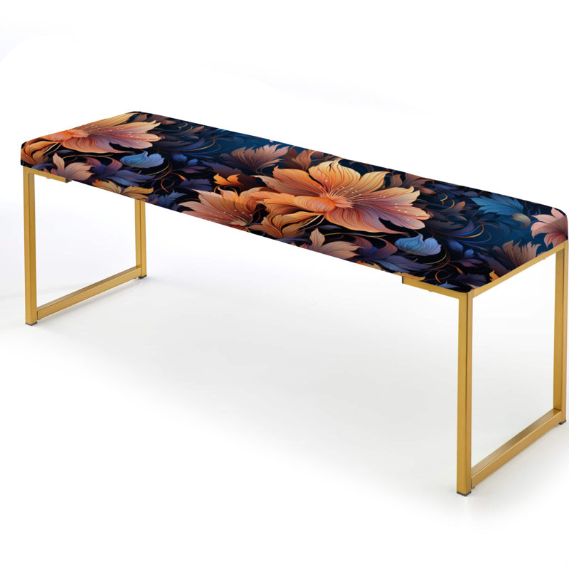 Banc floral rembourré or, Peach And Blue Mystic Aura Floral Fantasy Magic