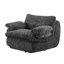 Chaise paresseuse au design ergonomique et pivotante à 360 degrés, pleine compression, tissu en velours côtelé noir, profondeur de 43,63 po, largeur de 41,53 po, pour les séances de lecture relaxantes