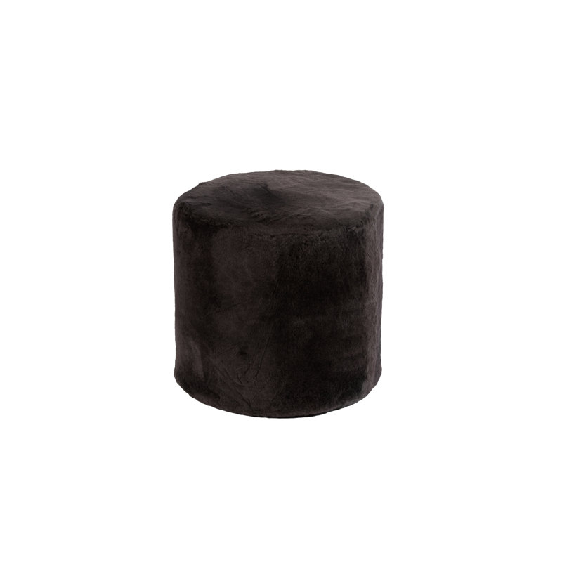  Furniture Tall Ottoman Shearling Round Steel, Steel