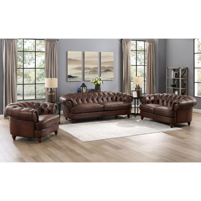 3 - Piece Leather Living Room Set