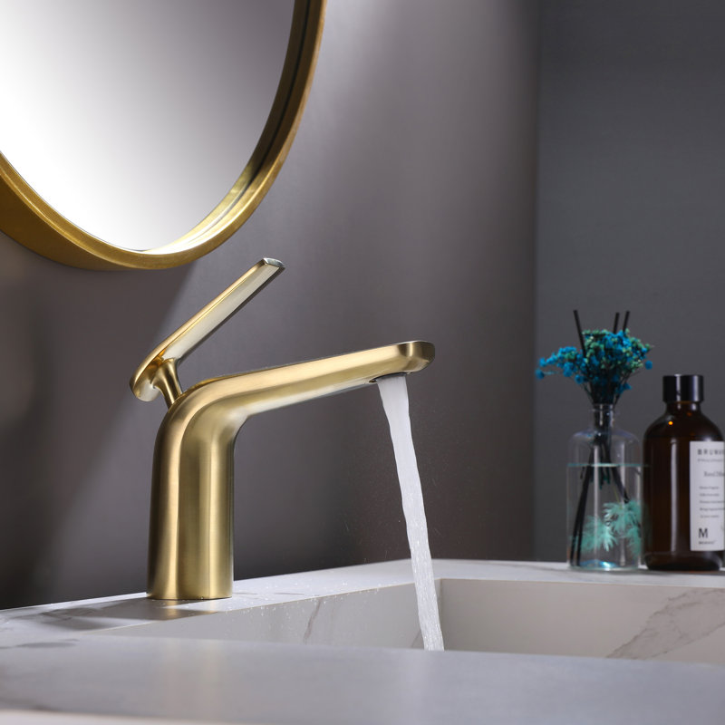 Single-Hole Single-handle Bathroom Faucet, Brushed Gold