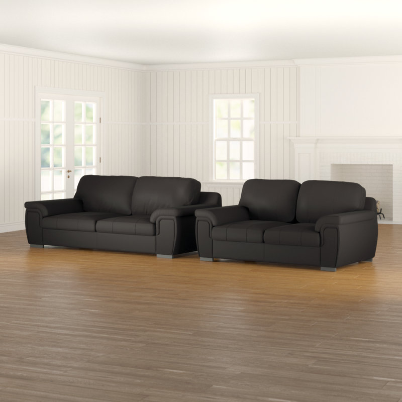 Cheswick 2 - Piece Faux Leather Living Room Set, Black