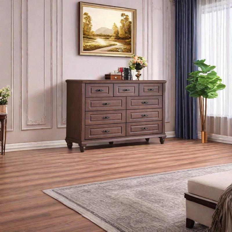 Vintage Style Rubber Wood Entrance Cabinet
