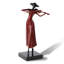 Objet décoratif en métal en forme de femme rouge avec marbre