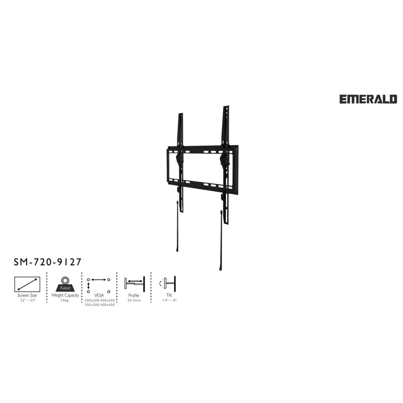 Black Adjustable Full-Motion Wall Mount for 32-70 inch TVs