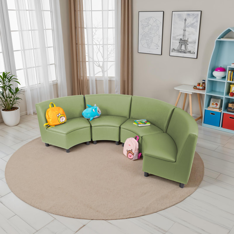 Kid Comfort Collective Modular Wedge Chairs, 4-Pack - Fern Green, Fern Green