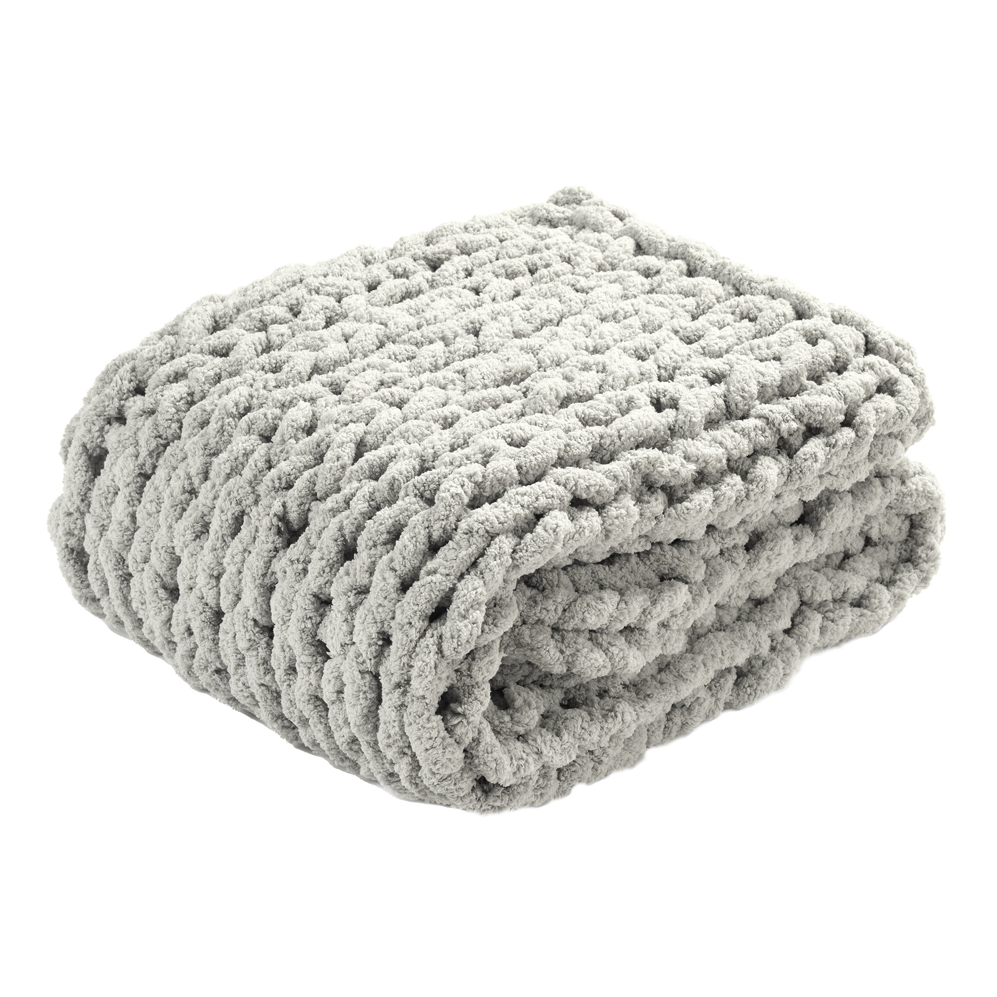 Ottavina Knitted Throw Blanket, 40" W x 50" L, Light Gray