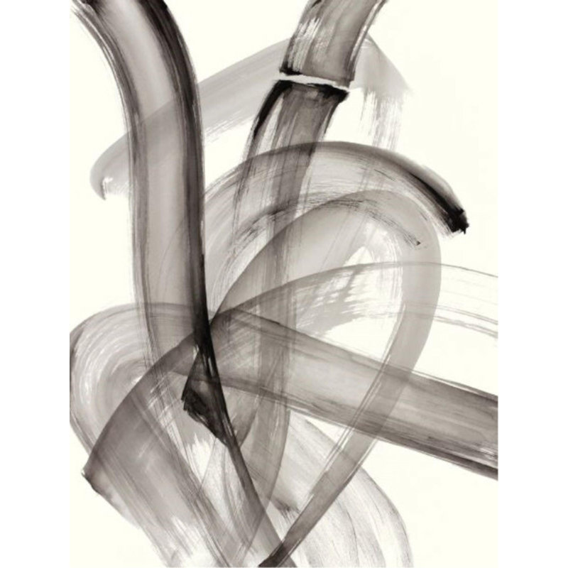 Motion In Gray II Painting by Janice Sadler, 32" H x 24" W x 1.5" D, Image Brush Gel