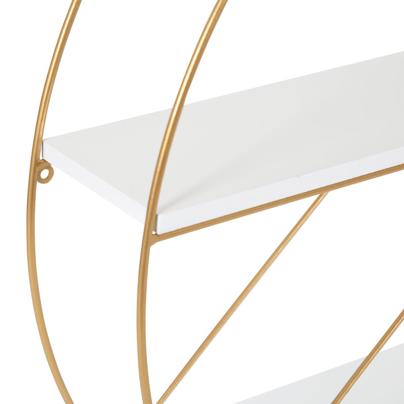 Avenell 2 Piece Circle Metal Accent Shelf, White