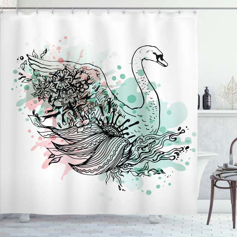 Animal Print Shower Curtain with Hooks Included, 70" H x 69" W
