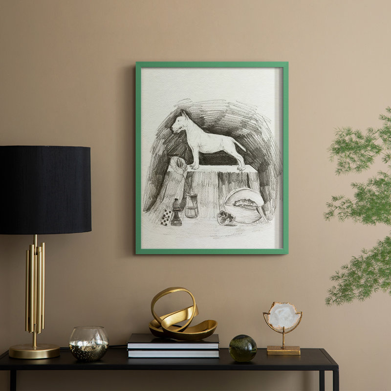 A Gentleman II, reproduction encadrée - bois massif, H 11 po x l 9 po, Vert