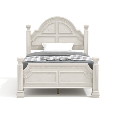 Adames Bell-Shaped Headboard Wood Panel Bed