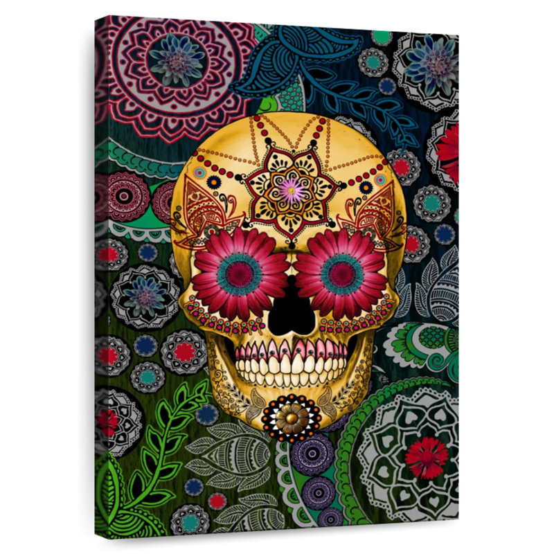 Kerner Sugar Skull Paisley Garden, 45" H x 30" W