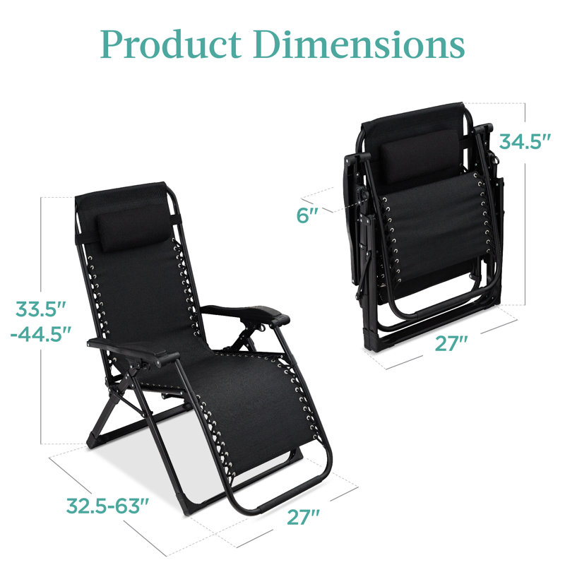 Rodriga Folding Zero Gravity Chair, Onyx Black