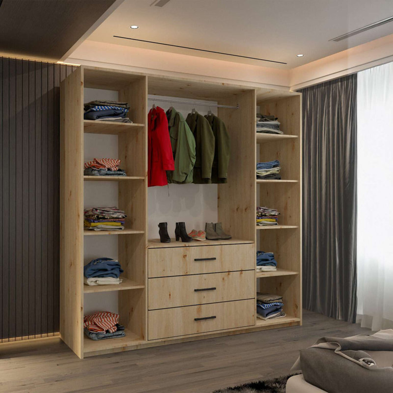 4 Door Manufactured Wood Wardrobe, Artisan