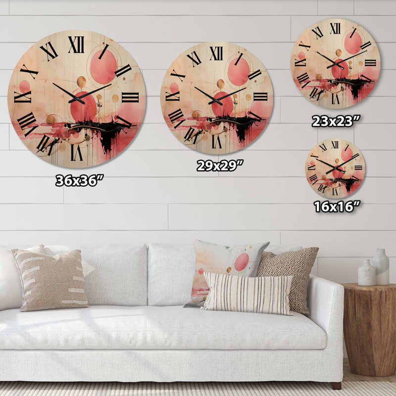 Horloge murale surdimensionnée en forme de lune de sang rouge II, Petit