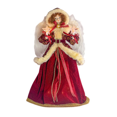 14'' Handmade Fabric Religious & Spiritual Lighted Tree Topper