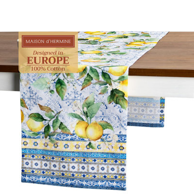 Maison d'Hermine Citrus 100% Cotton Table Runner - Single Layer - 14.5" x 72"