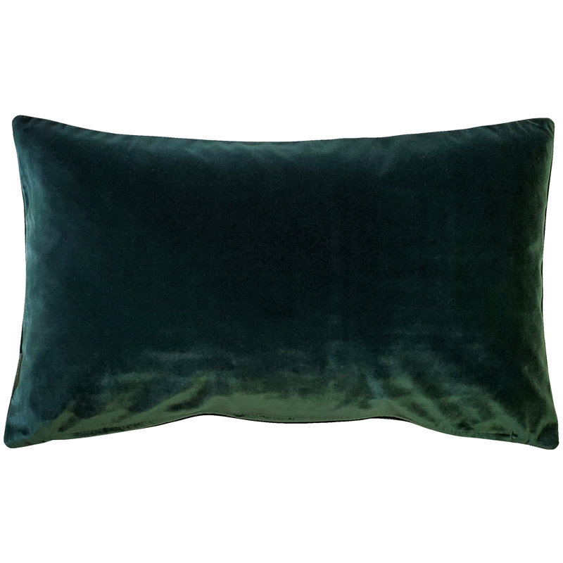 Castello Velvet Reversible Throw Pillow, Forest Green