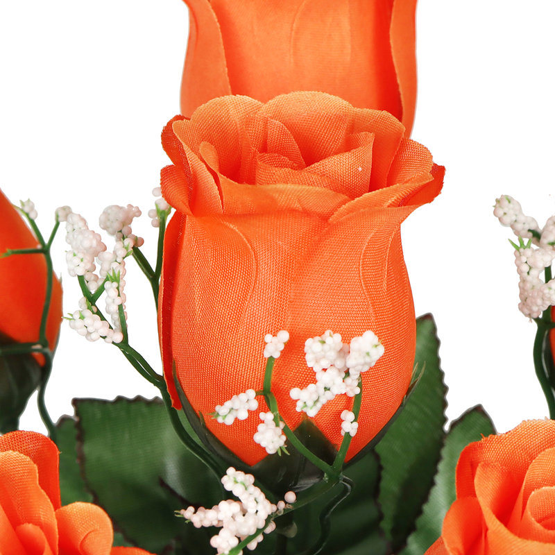 Bouquet de roses artificielles, Orange