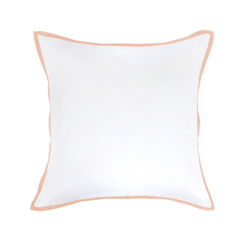 Langston Sateen Pillow Sham, White/Pink